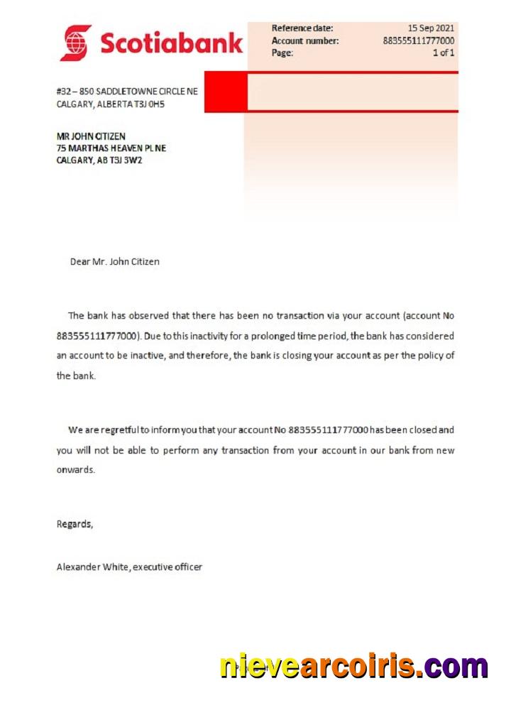 Canada Scotiabank closure reference